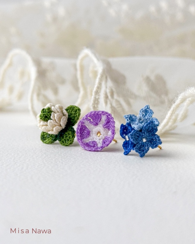 白詰草 朝顔 紫陽花