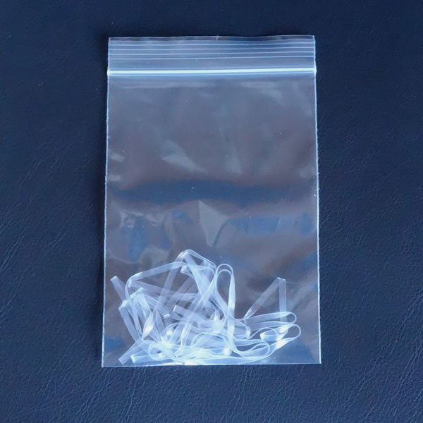 マスク耳掛け用バンド　折径110mm 　洗浄　透明　10本入り