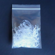 マスク耳掛け用バンド　折径110mm  10g　洗浄　透明　（約50本）