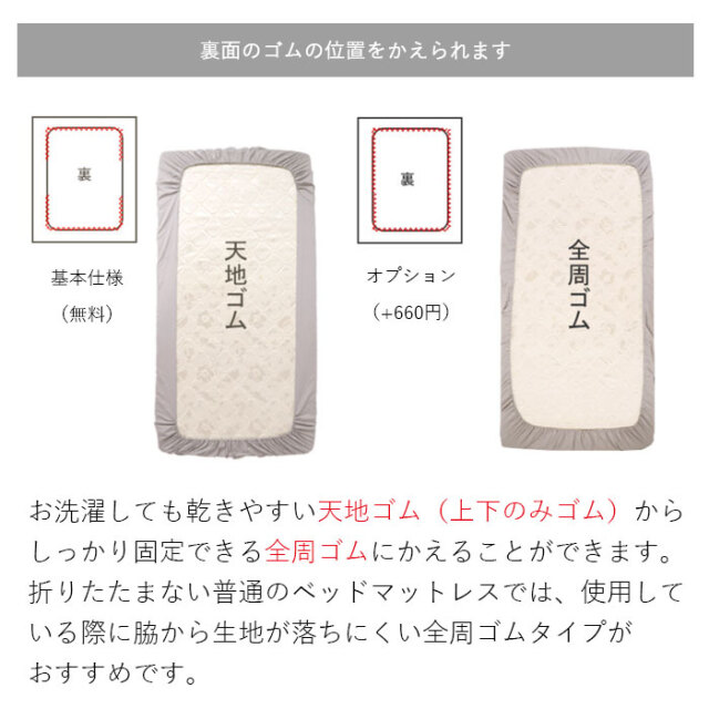 和晒ダブルガーゼBOXシーツ｜1cm単位のサイズオーダーが可能です。染
