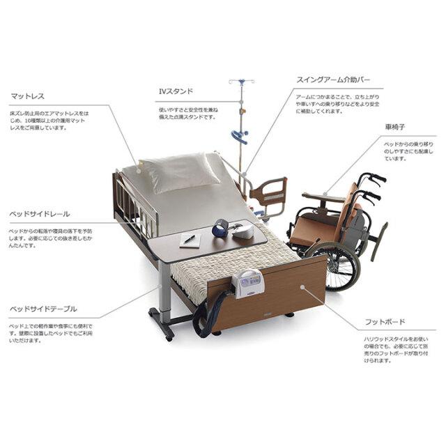 パラマウントベッド ガススプリング式 ベッドサイドテーブル　INTIMEシリーズ ベッドサイドテーブル（ガススプリング式）はパラマウントベッド電動