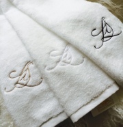 SiS刺繍いりTenerita超甘撚りオーガニックフェイスタオル