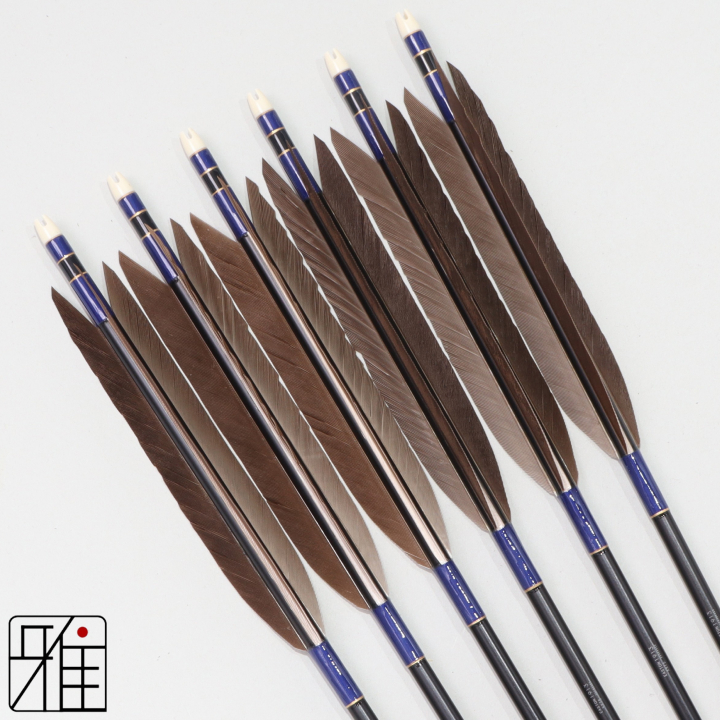 弓道 ジュラ矢 黒手羽 1913黒|6本組|矧糸:青系|194001