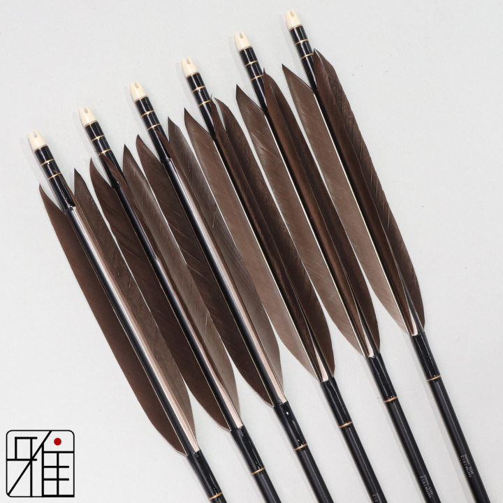 弓道 ジュラ矢 黒手羽 1913黒|6本組|矧糸:黒系|194048