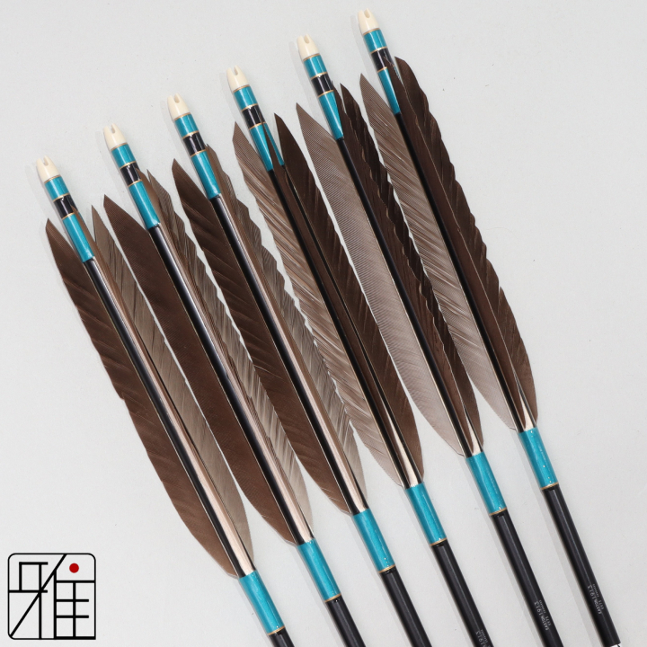 弓道 ジュラ矢 黒手羽 1913黒|6本組|矧糸:緑系|194049