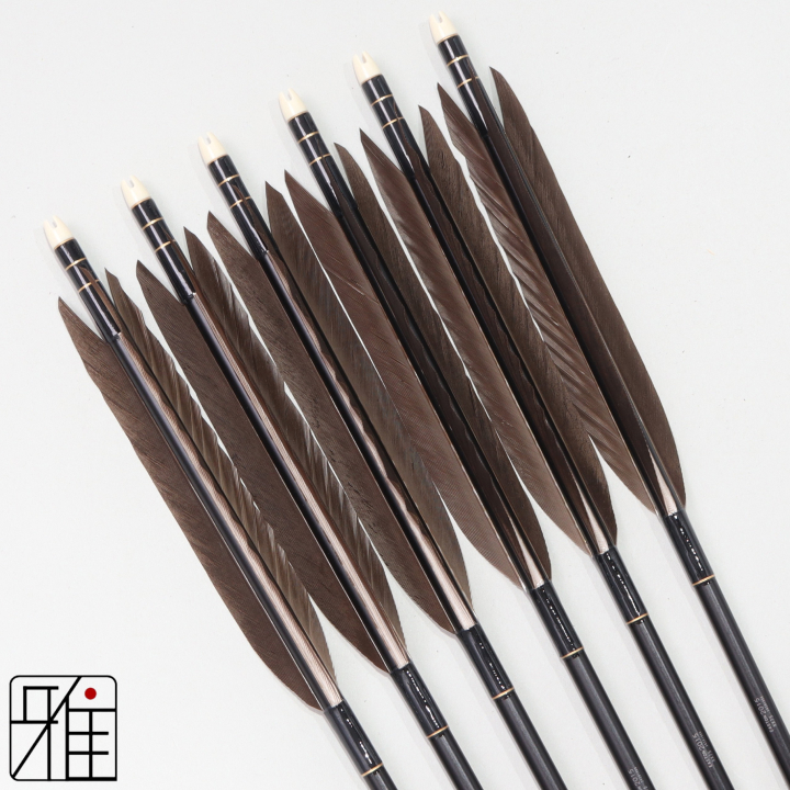 弓道 ジュラ矢 黒手羽 2015黒|6本組|矧糸:黒系|201001