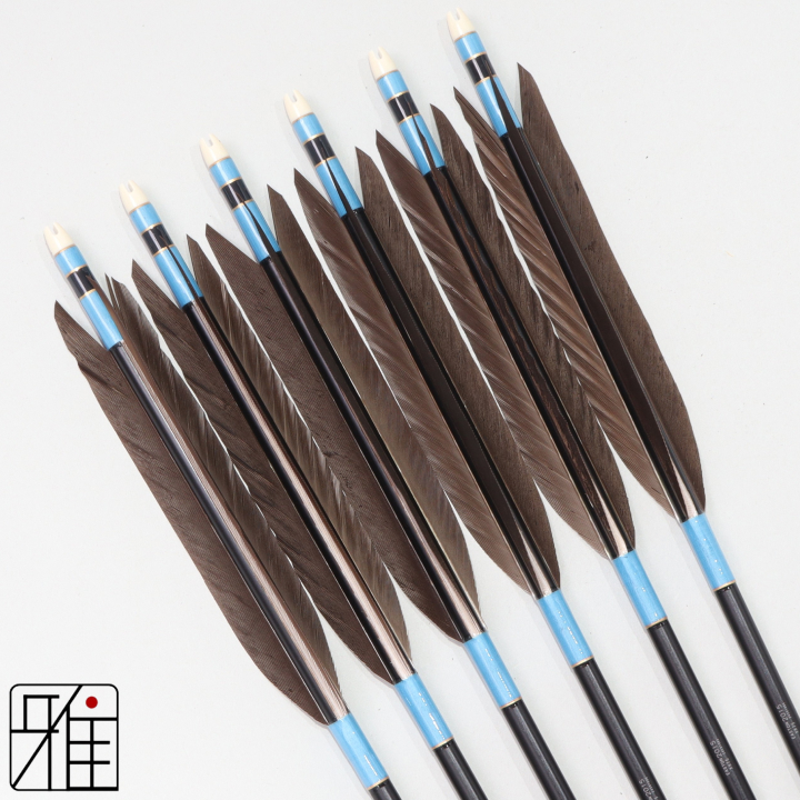 弓道 ジュラ矢 黒手羽 2015黒|6本組|矧糸:青系|201002