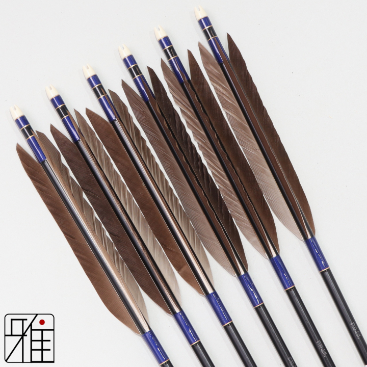 弓道 ジュラ矢 黒手羽 2015黒|6本組|矧糸:青系|201005