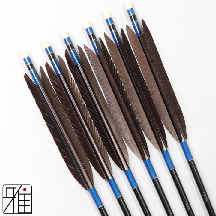 弓道 ジュラ矢 黒手羽 2015黒|6本組|矧糸:青系|201029