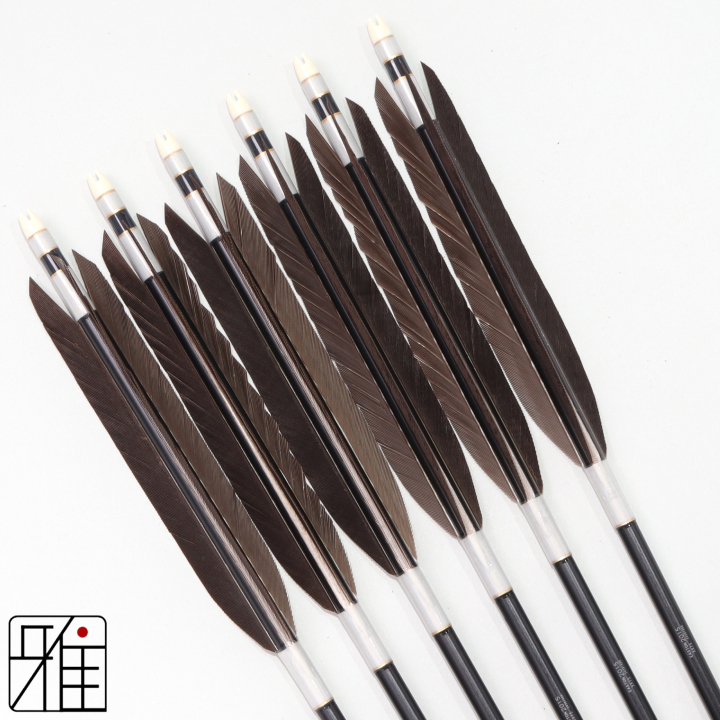 弓道 ジュラ矢 黒尾羽 2015黒|6本組|矧糸:白系|201500