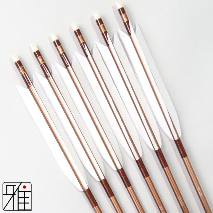 弓道 ジュラ矢 ターキー白羽 1913茶|6本組|矧糸:茶系|195055