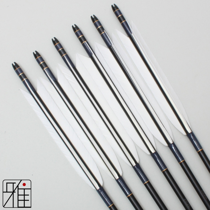 弓道 ジュラ矢 ターキー白羽 2015黒|6本組|矧糸:青系|20026