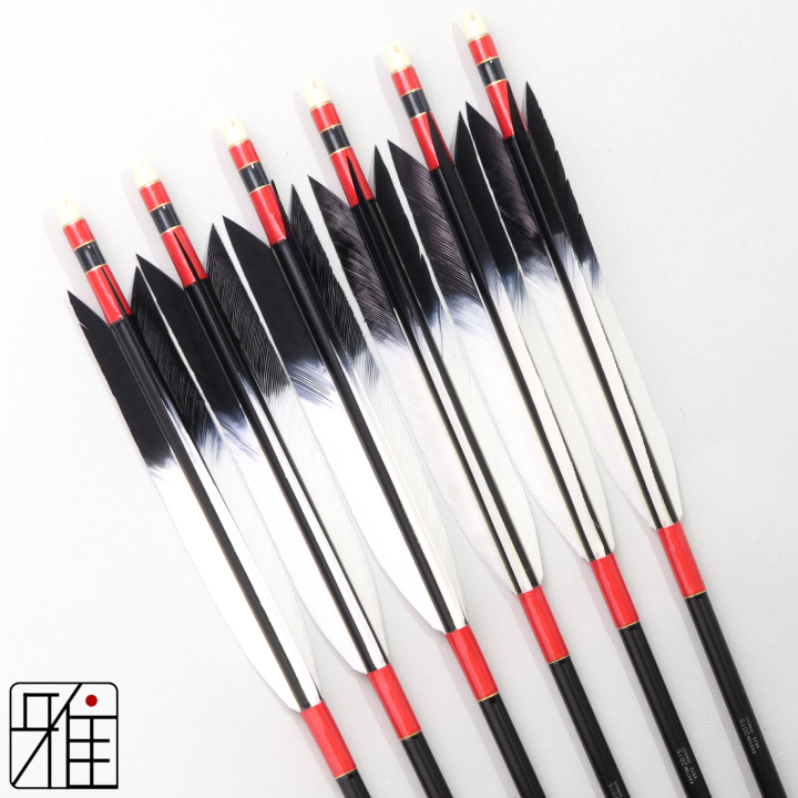 弓道 ジュラ矢 ターキー先黒染羽 2015黒|6本組|矧糸:赤系|202098