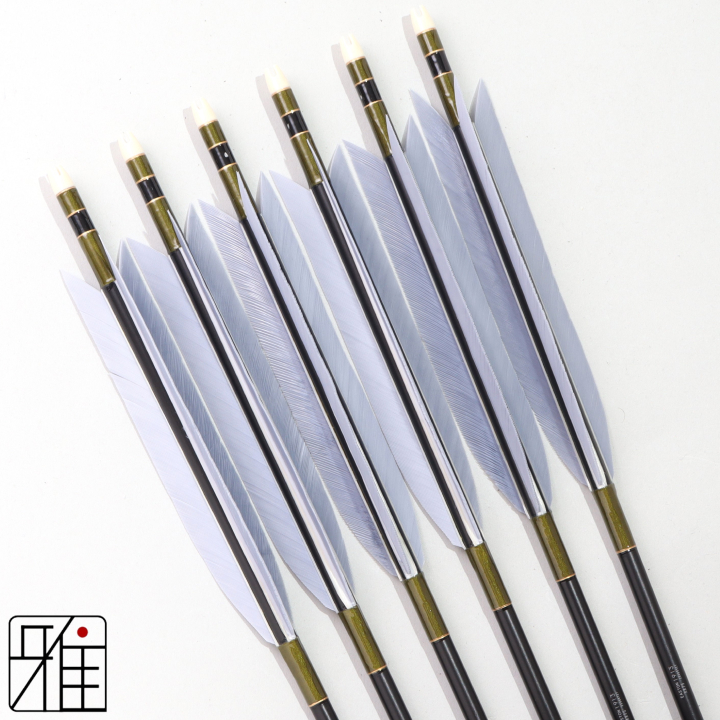 弓道 ジュラ矢 ターキー灰羽 1913黒|6本組|矧糸:緑系|195087