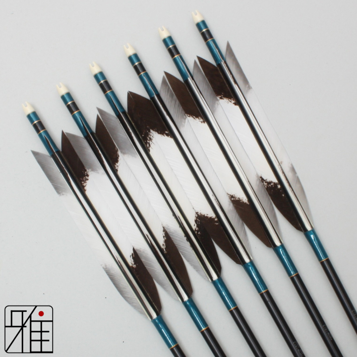 弓道 ジュラ矢 ターキー手描染羽 1913黒|6本組|矧糸:緑系|19412