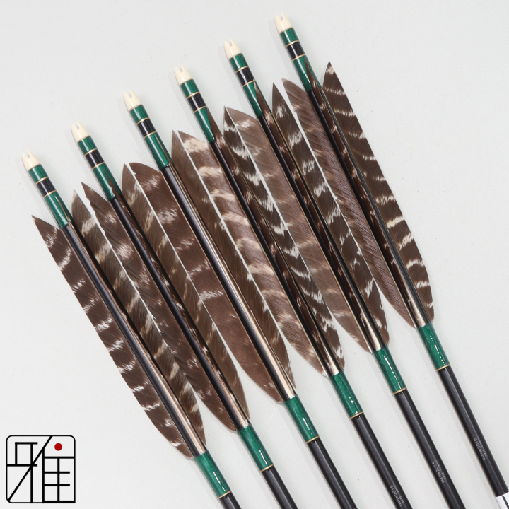 弓道 ジュラ矢 ターキートラ班 2015黒|6本組|矧糸:緑系|202055