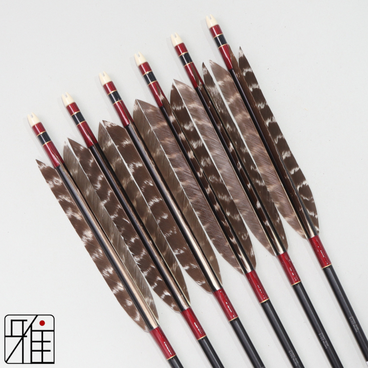 弓道 ジュラ矢 ターキートラ班 2015黒|6本組|矧糸:赤系|202059