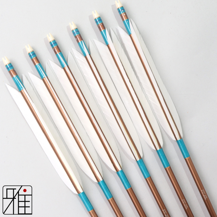 弓道 ジュラ矢 ターキー白羽 1913 茶|6本組|矧糸:緑系|筈巻糸有|196020