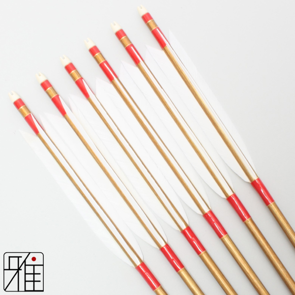 弓道 ジュラ矢 ターキー白羽 2015バンブー|6本組|矧糸:赤系|20050
