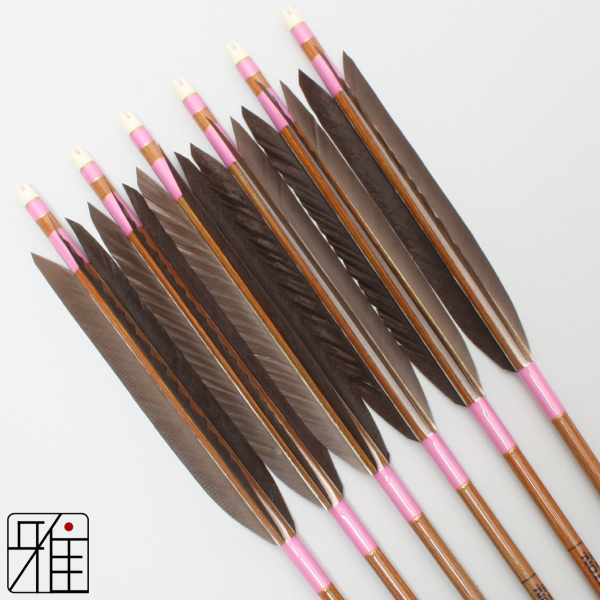 弓道 イーストン カーボン矢 黒手羽 7620|6本組|矧糸:桃系|76022