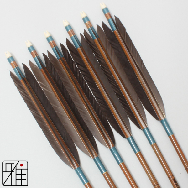 弓道 イーストン カーボン矢 黒手羽 8023|6本組|矧糸:緑系|80129