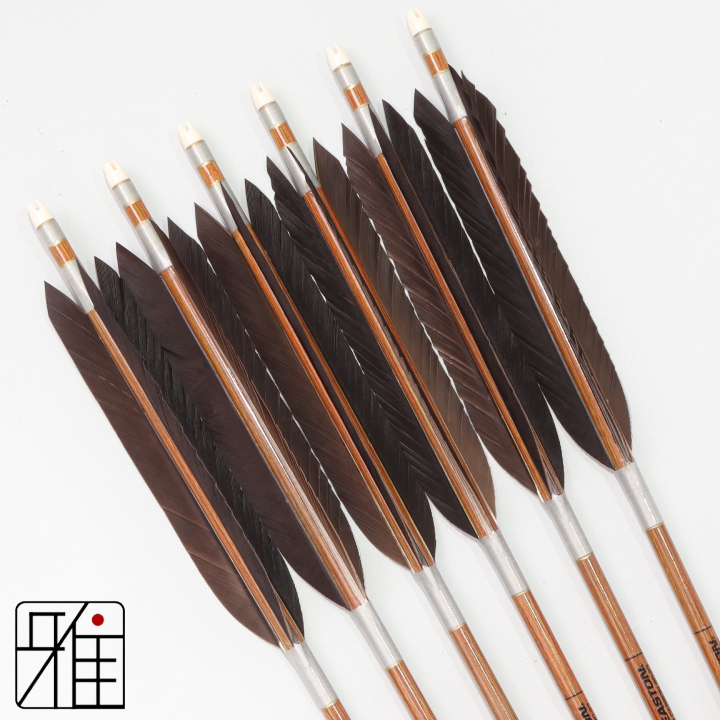 弓道 イーストン カーボン矢 黒手羽 8023|6本組|矧糸:灰系|808205