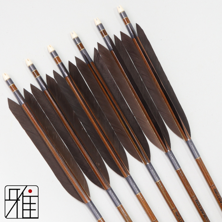 弓道 イーストン カーボン矢 黒手羽 8023|6本組|矧糸:灰系|808221