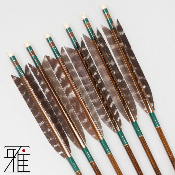 弓道 イーストン カーボン矢 ターキートラ班羽 8023|6本組|矧糸:緑系|808305