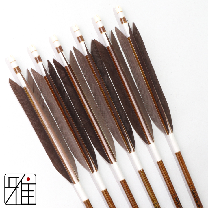 弓道 イーストン カーボン矢 黒手羽 8023|6本組|矧糸:白系|808222