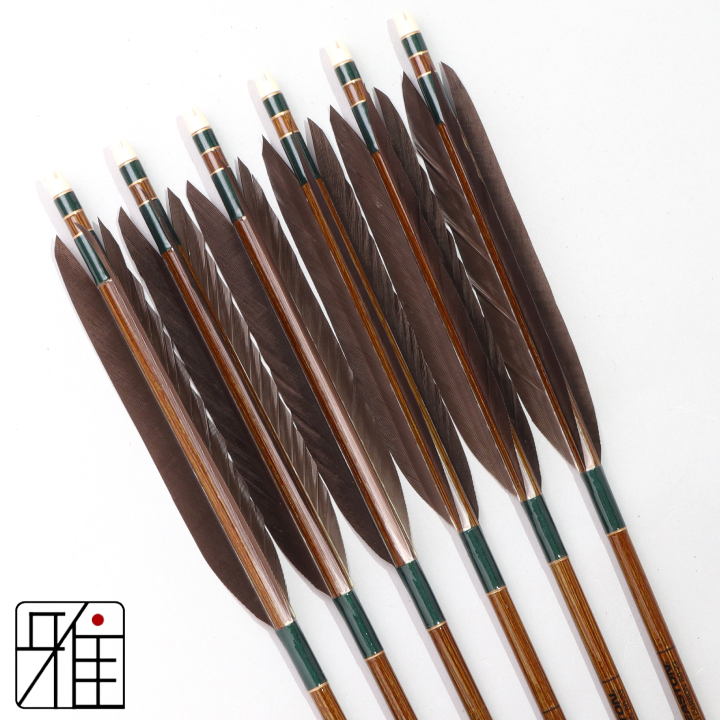 弓道 イーストン カーボン矢 黒手羽 8023|6本組|矧糸:緑系|808228