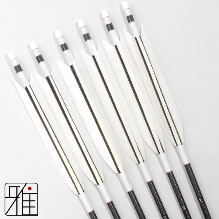 弓道 ミズノ カーボン矢 ターキー白羽 WENEW 7518|6本組|矧糸:白系|759650
