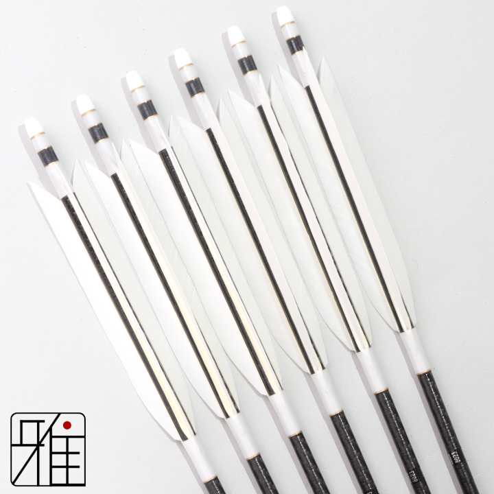 弓道 ミズノ カーボン矢 ターキー白羽 WENEW 8023|6本組|矧糸:白系|809750