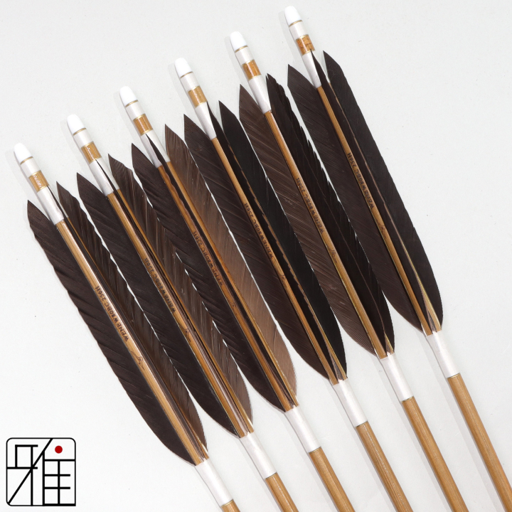 弓道 ミズノ カーボン矢 黒手羽 WENEW 80BC|6本組|矧糸:白系|809400