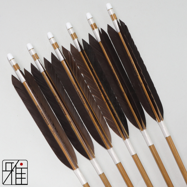 弓道 ミズノ カーボン矢 黒手羽 WENEW 84BC|6本組|矧糸:白系|849500