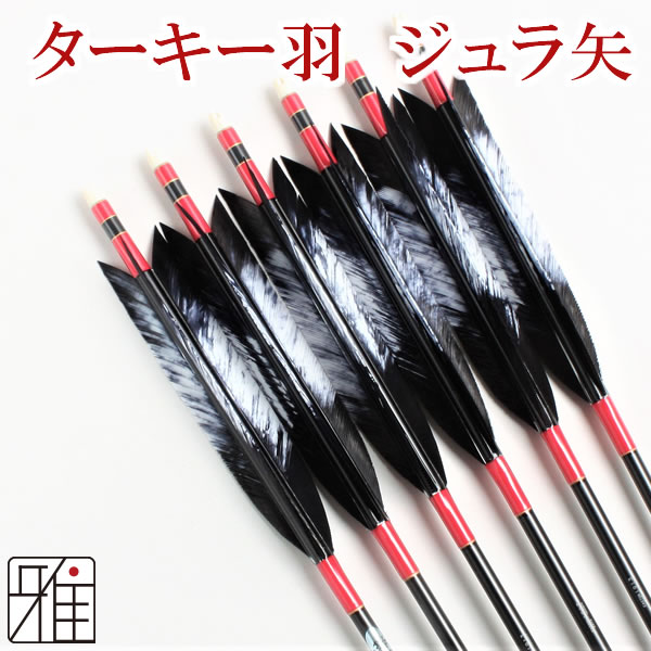 弓道 弓具 近的用ジュラ矢 ターキー差斑染羽 1913 6本組 Ya 2170