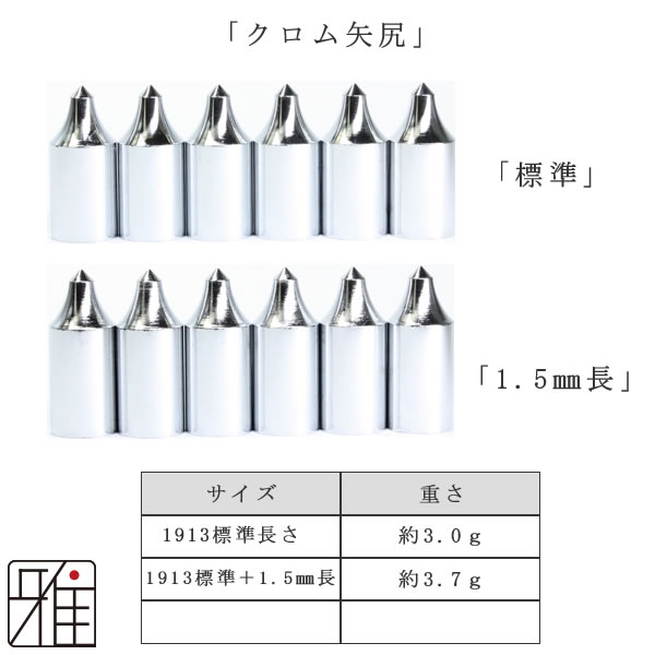 弓道 矢 ジュラ矢用 近的矢尻6個組 クロム矢尻1913【標準長さ】【標準
