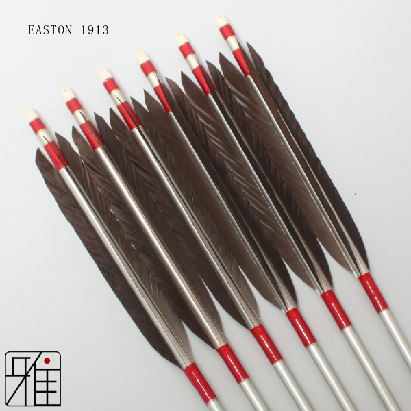 弓道 弓具 近的用 ジュラ矢 黒羽根 手羽 1913｜6本組 【YA19513】
