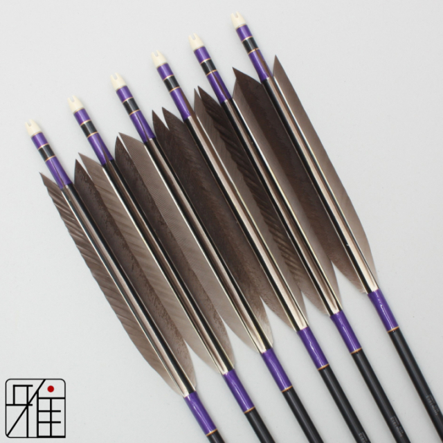 弓道 矢 ジュラ矢 黒羽根 手羽 1913｜6本組｜翠山弓具店 suizan kyugu