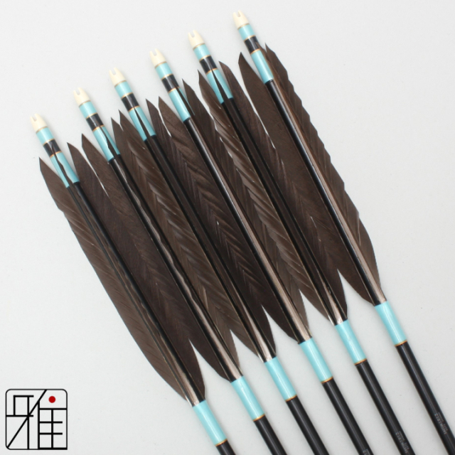 竹矢6本セット 黒グレー羽根 竹矢6本セット 黒グレー羽根 竹矢6