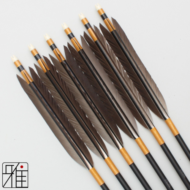 弓道 矢 ジュラ矢 黒羽根 手羽 2015｜6本組｜翠山弓具店 suizan