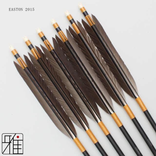 弓道 矢 ジュラ矢 黒羽根 手羽 2015｜6本組｜翠山弓具店 suizan kyugu
