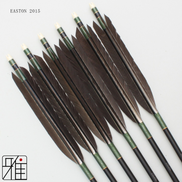 弓道 矢 ジュラ矢 黒羽根 尾羽 2015｜6本組｜翠山弓具店 suizan