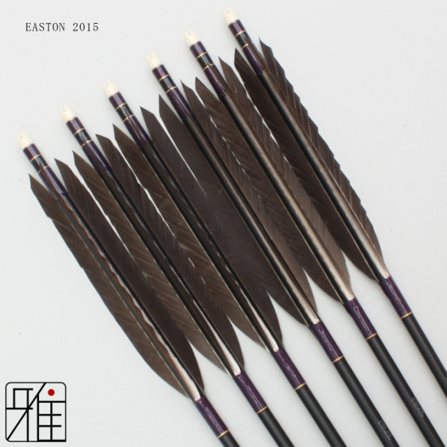 弓道 矢 ジュラ矢 黒羽根 尾羽 2015｜6本組｜翠山弓具店 suizan