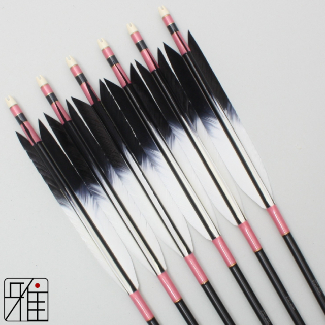 弓道　弓　矢 弓道 矢 ジュラルミン矢 6本組 黒羽根 尾羽 1913シャフト黒|矧糸:青系