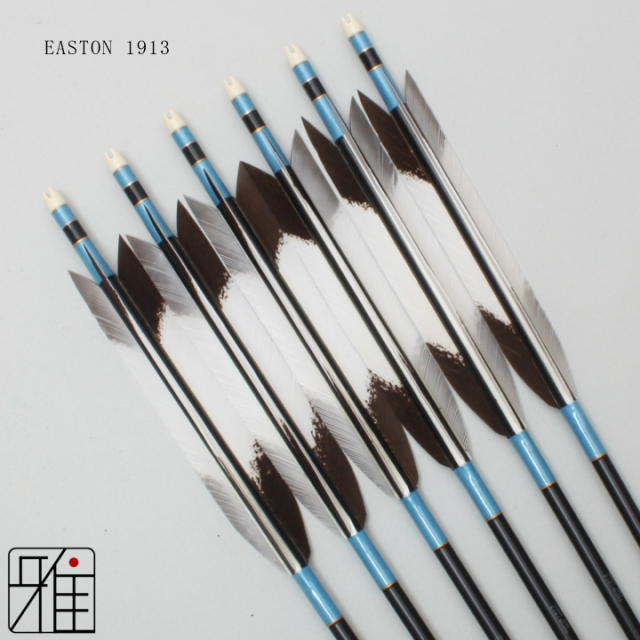 弓道 矢 ジュラ矢 ターキー手描染羽 1913｜6本組｜翠山弓具店 suizan kyugu