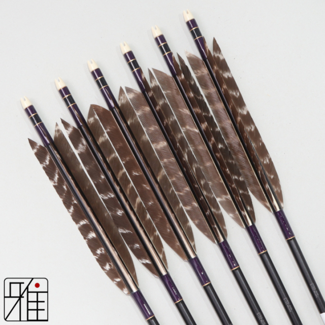 弓道 ジュラ矢 ターキートラ班 2015黒|6本組|矧糸:紫系|202056