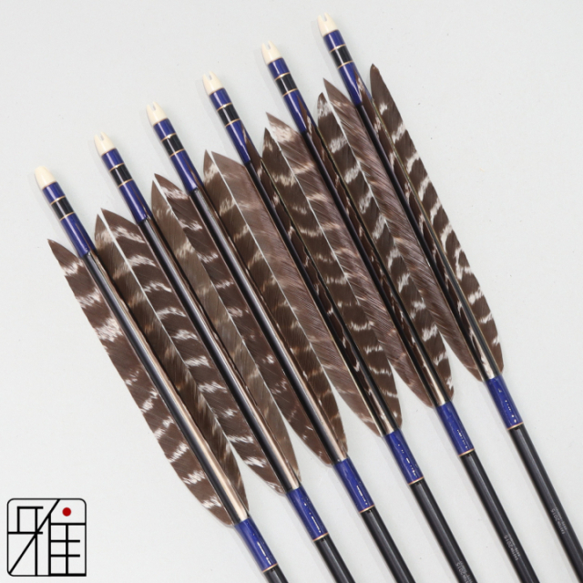 弓道 ジュラ矢 ターキートラ班 2015黒|6本組|矧糸:青系|202061