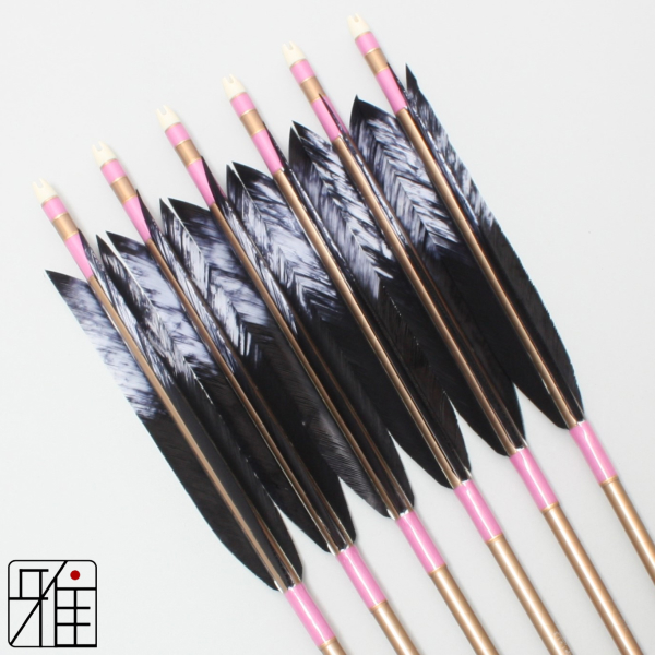 弓道 矢 ジュラ矢 ターキー差斑染羽 1913｜6本組｜翠山弓具店 suizan kyugu