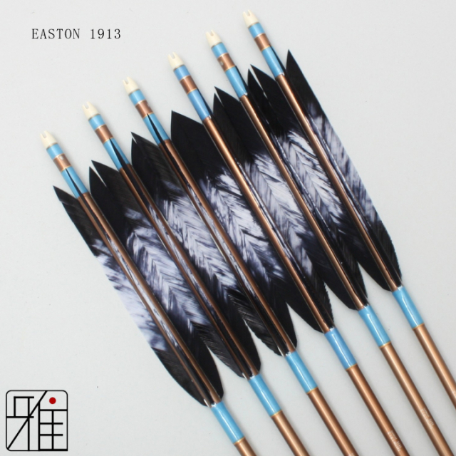 弓道 矢 ジュラ矢 ターキー差斑染羽 1913|6本組|翠山弓具店 弓道 矢 ジュラ矢 ターキー差斑染羽 1913|6本組|翠山弓具店