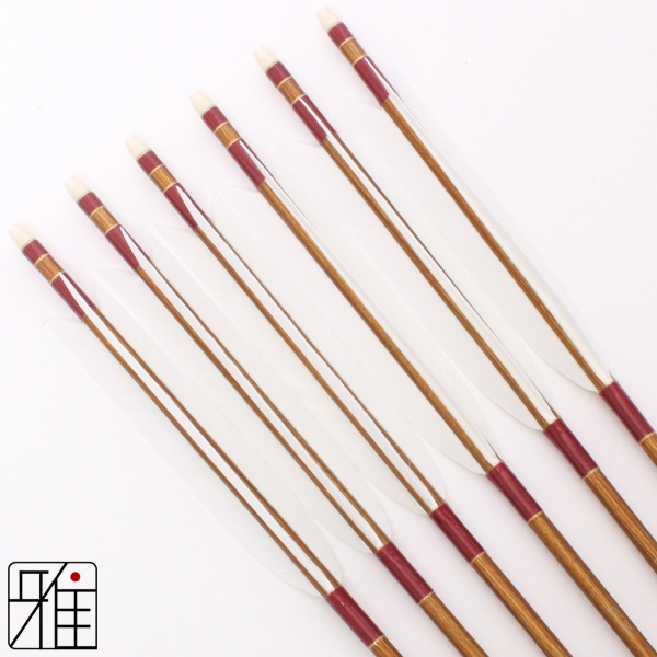 弓道 ジュラ矢 ターキー白羽 1913バンブー|6本組|矧糸:赤系|19120
